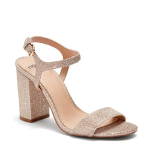 Load image into Gallery viewer, Prosseco Rose Gold Glitter Heeled Sandal