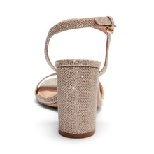 Load image into Gallery viewer, Prosseco Rose Gold Glitter Heeled Sandal
