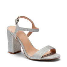 Load image into Gallery viewer, Prosecco Silver Glitter Heeled Sandal
