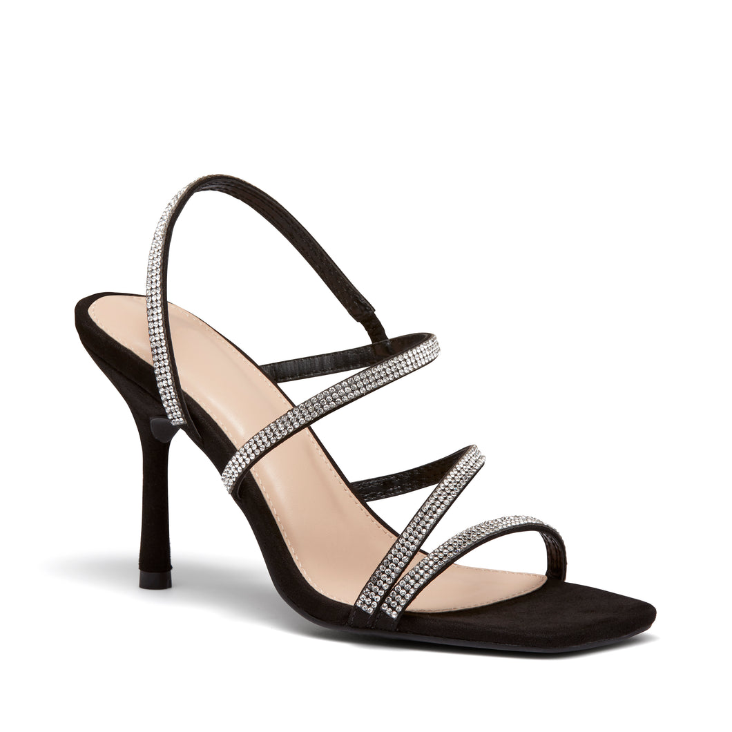 Zodiac Black Diamante Heeled Sanadals