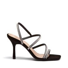 Load image into Gallery viewer, Zodiac Black Diamante Heeled Sanadals
